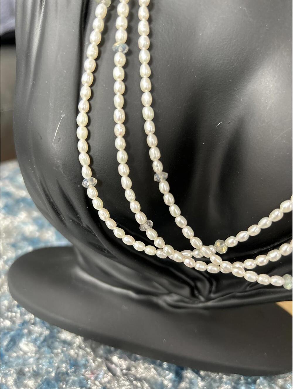 Elegant Multi-Strand Pearl Necklace with .925 clasp